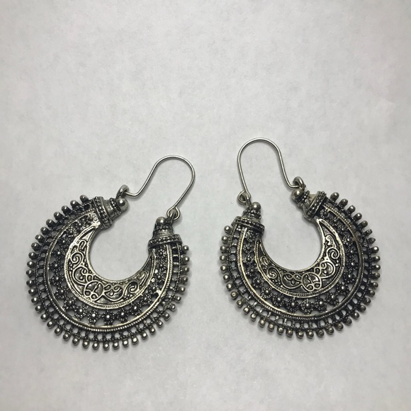 Bohemian Silver Earrings - Picture 4 of 7
